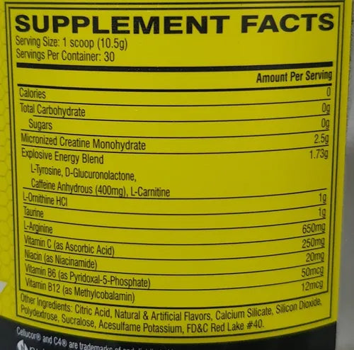 C4 Original Cellucor - 30 Servicios - Fruit Punch