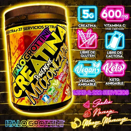 Creatina Monohidrato Micronizada 222 Sv 1.2 Kg - ITALO GROTTINI