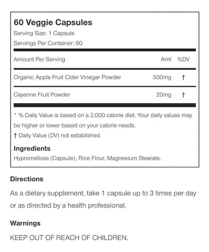 Apple Cider Vinegar - Usn - 60 Caps (vinagre De Manzana)