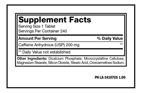 Cafeina Mutant - 240 Tabletas - 200mg C/u