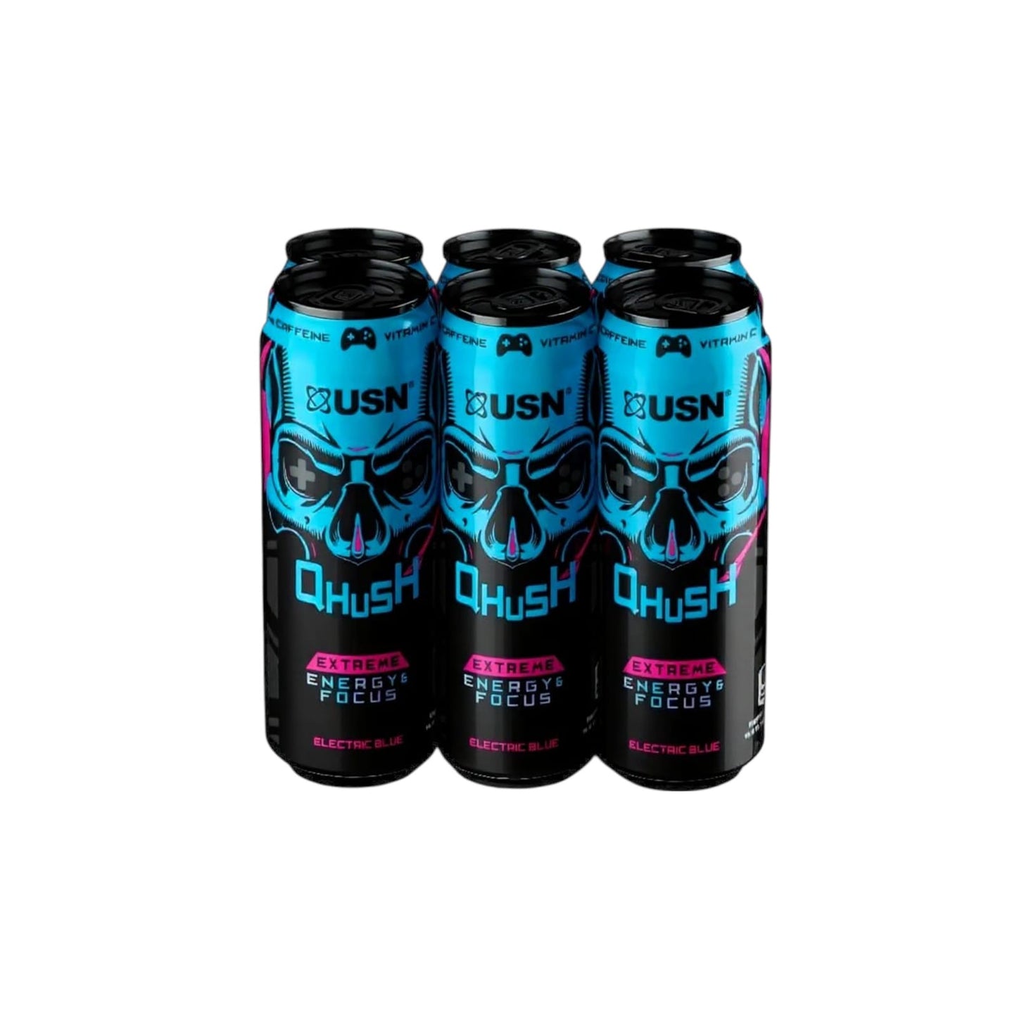 PACK 6 ENERGETICAS O PRE ENTRENO QHUSH DE USN - 473 ml -