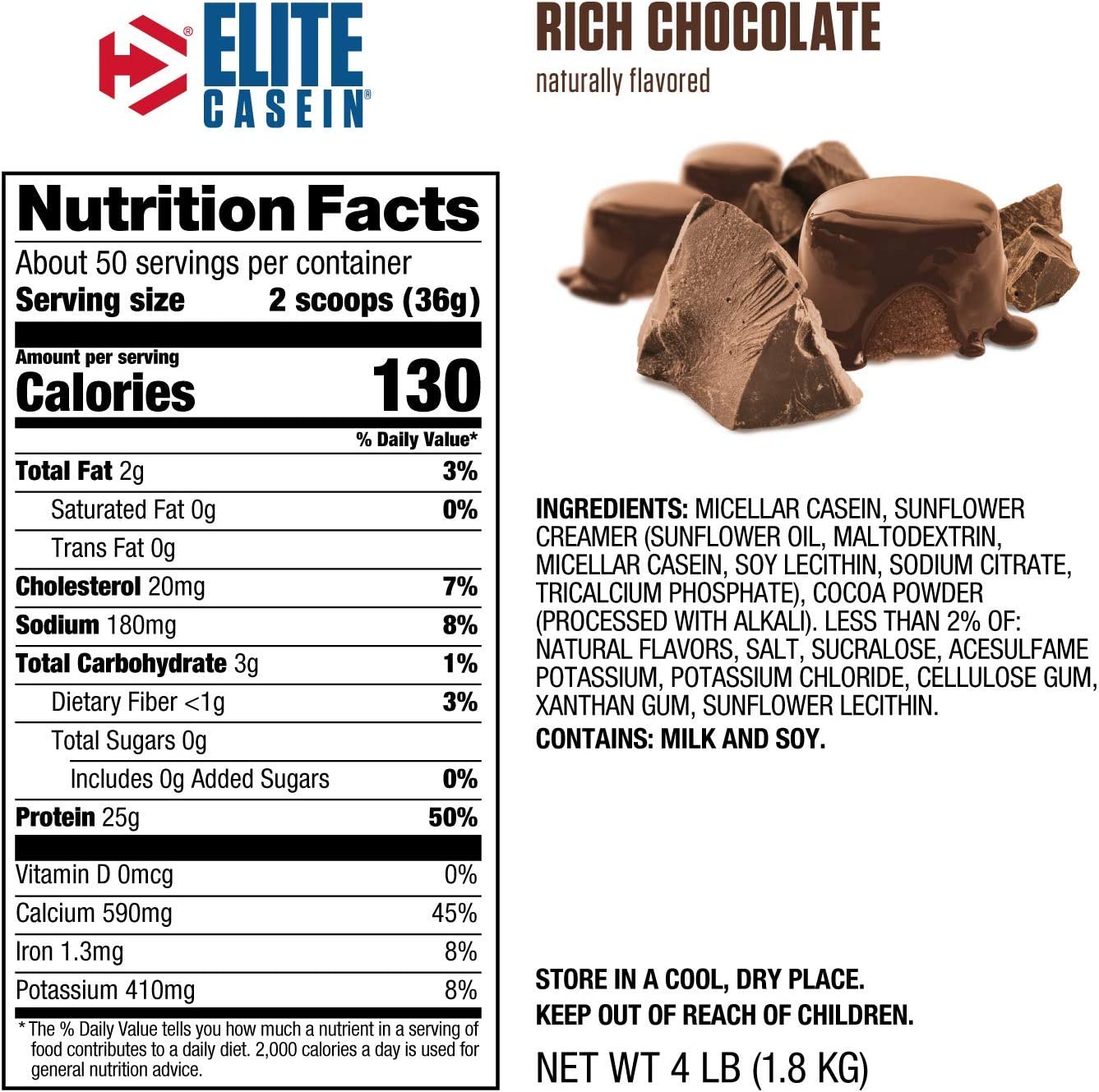 PROTEINA ELITE CASEIN 4LIB - DYMATIZE