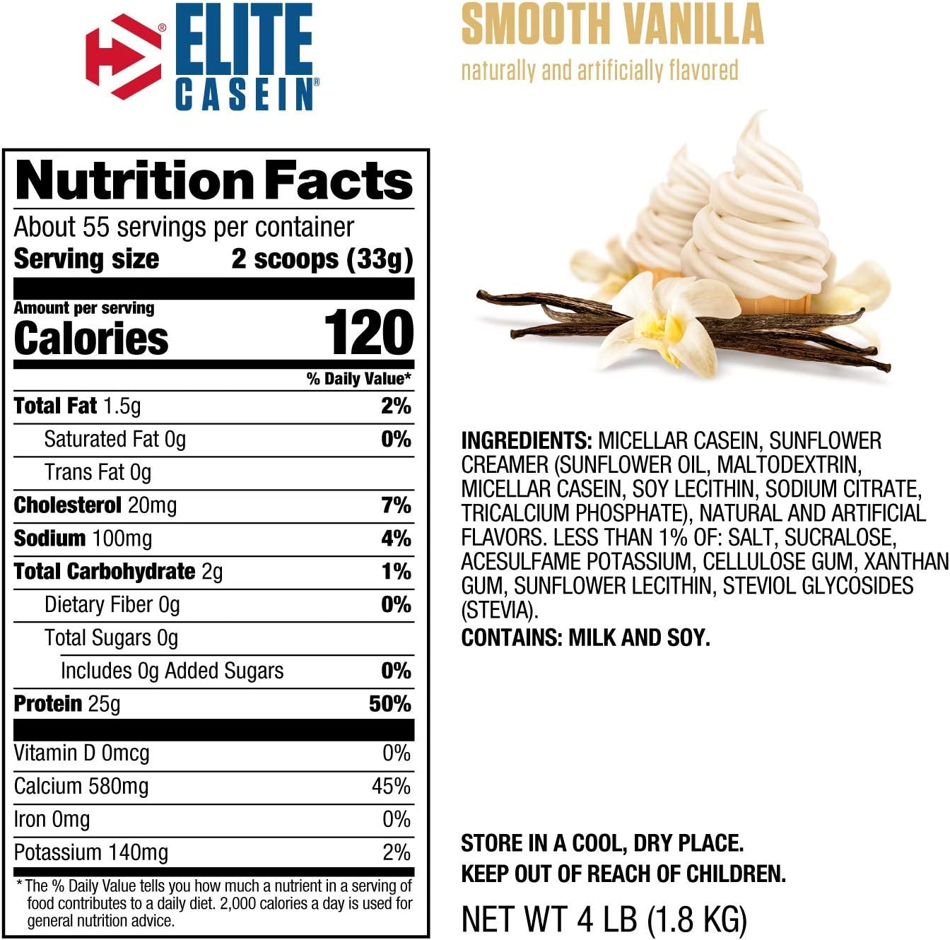 PROTEINA ELITE CASEIN 4LIB - DYMATIZE
