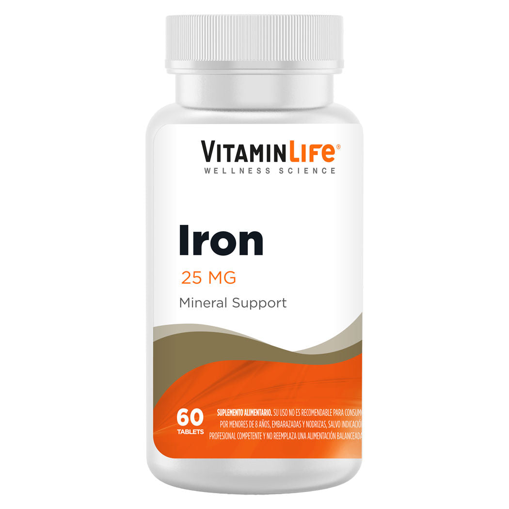 IRON 25MG SOPORTE DE MINERALES HIERRO - VITAMINLIFE