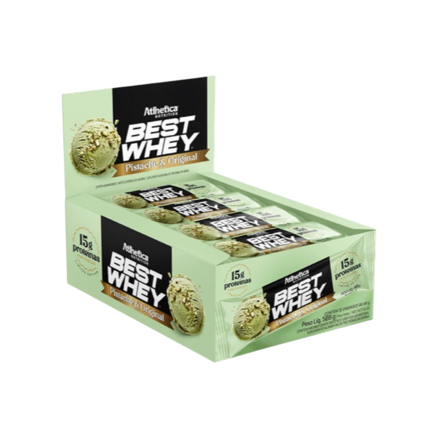 Box de 12 Barras Best Whey 15g Protein - Atlhetica
