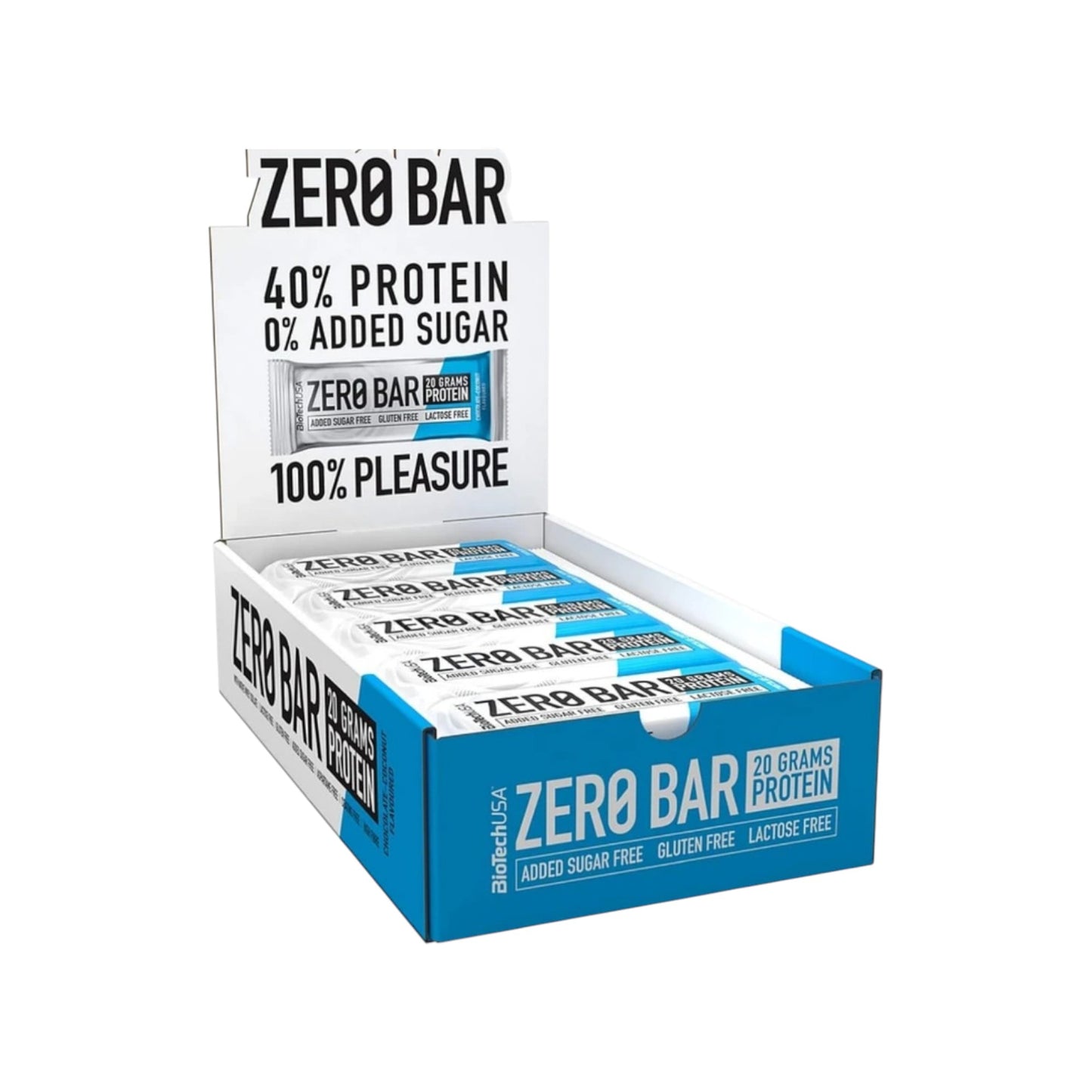 BOX 20 BARRAS ZERO BAR 50 GR - BIOTECH USA