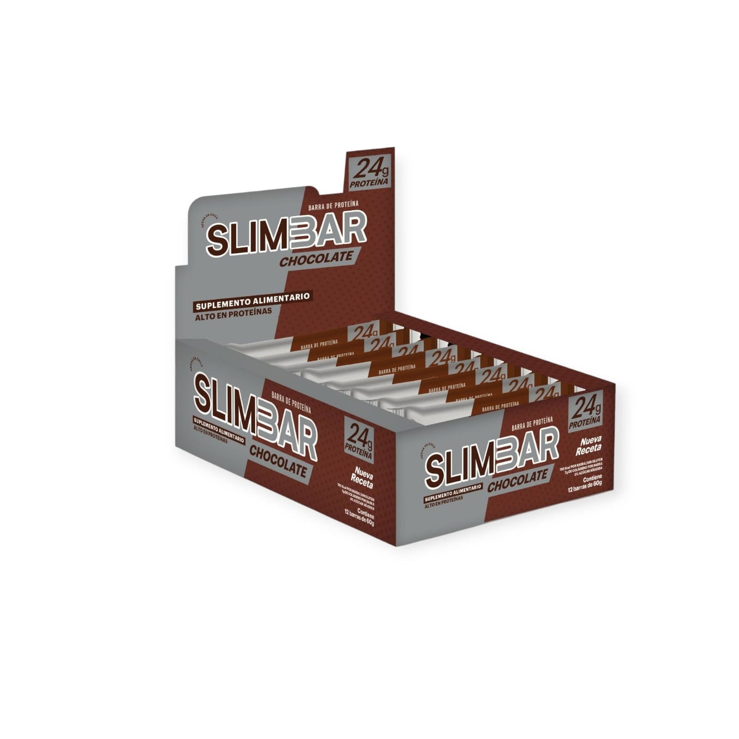Box 12 barras de proteina SLIMBAR 60GR C/U