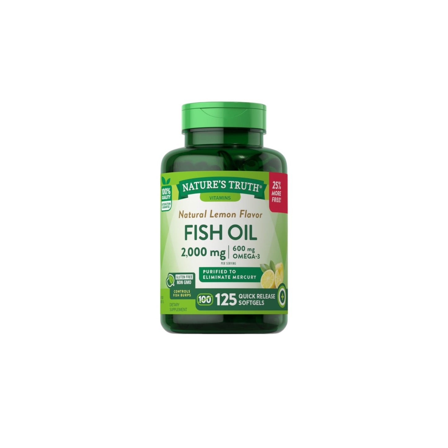 OMEGA 3 FISH OIL 2000MG 125 CAPS - NATURE'S TRUTH