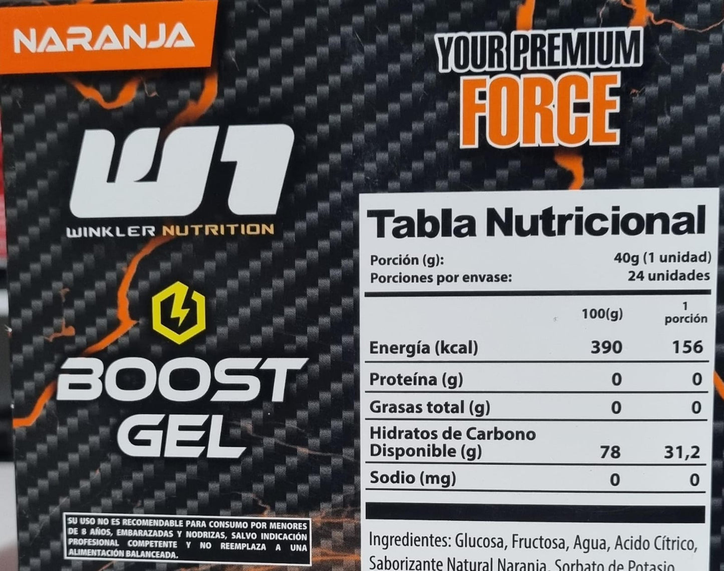 GEL BOOST ENERGIZANTE 24 UNIDADES - WINKLER NUTRITION