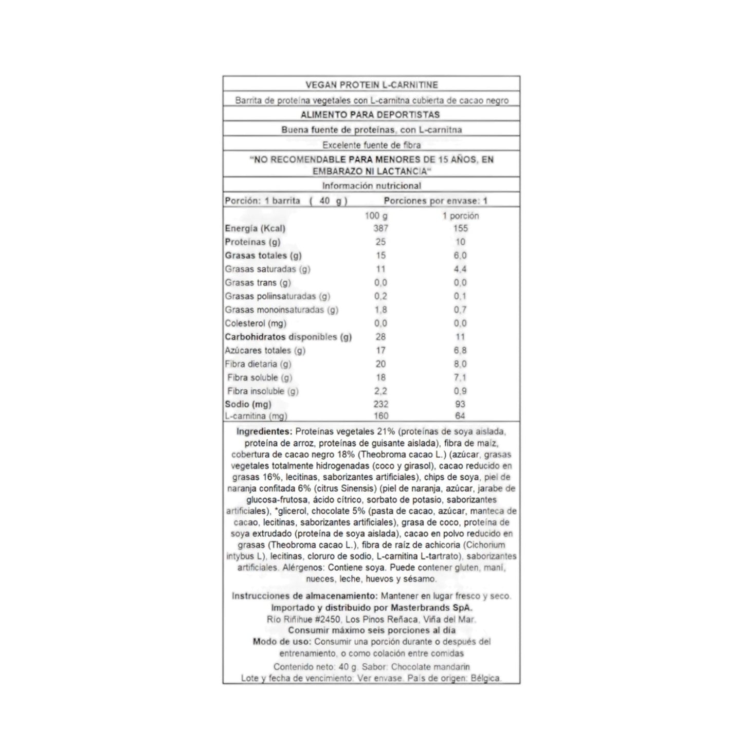 BOX 28 BARRAS DE PROTEINA VEGANA CON L-CARNITINA 40GR - QNT