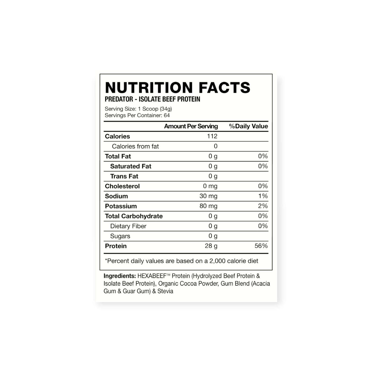 PREDATOR BEEF 4.8LBS 64 SERVICIOS - HEXACORE