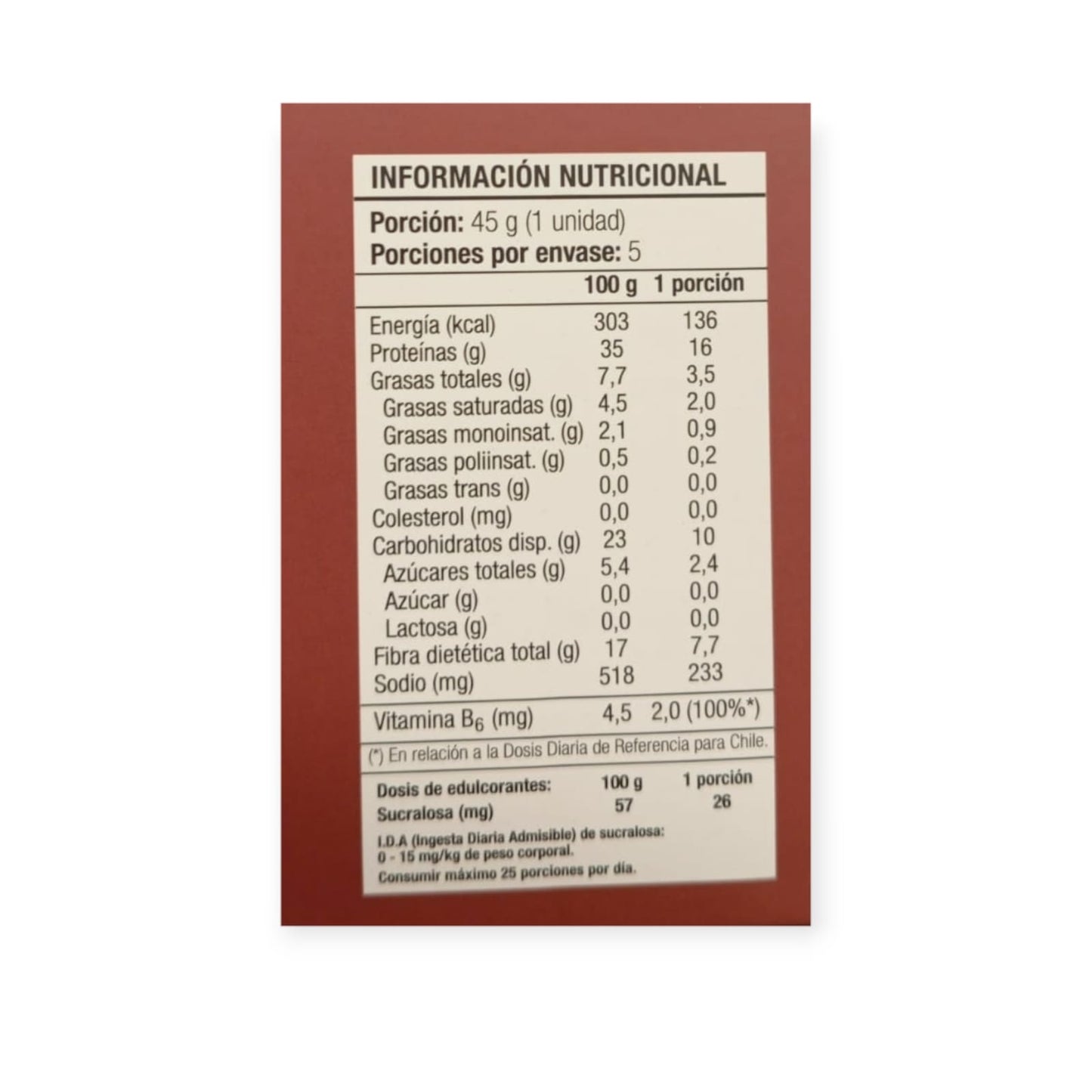 BARRAS DE PROTEINA NOTSNACK BAR 45GR 5 UNIDADES - NOTCO