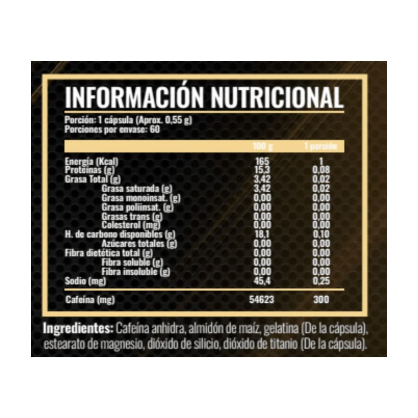 CAFEINA ANHYDROUS 300MG 60 CAPSULAS - STRONGEST