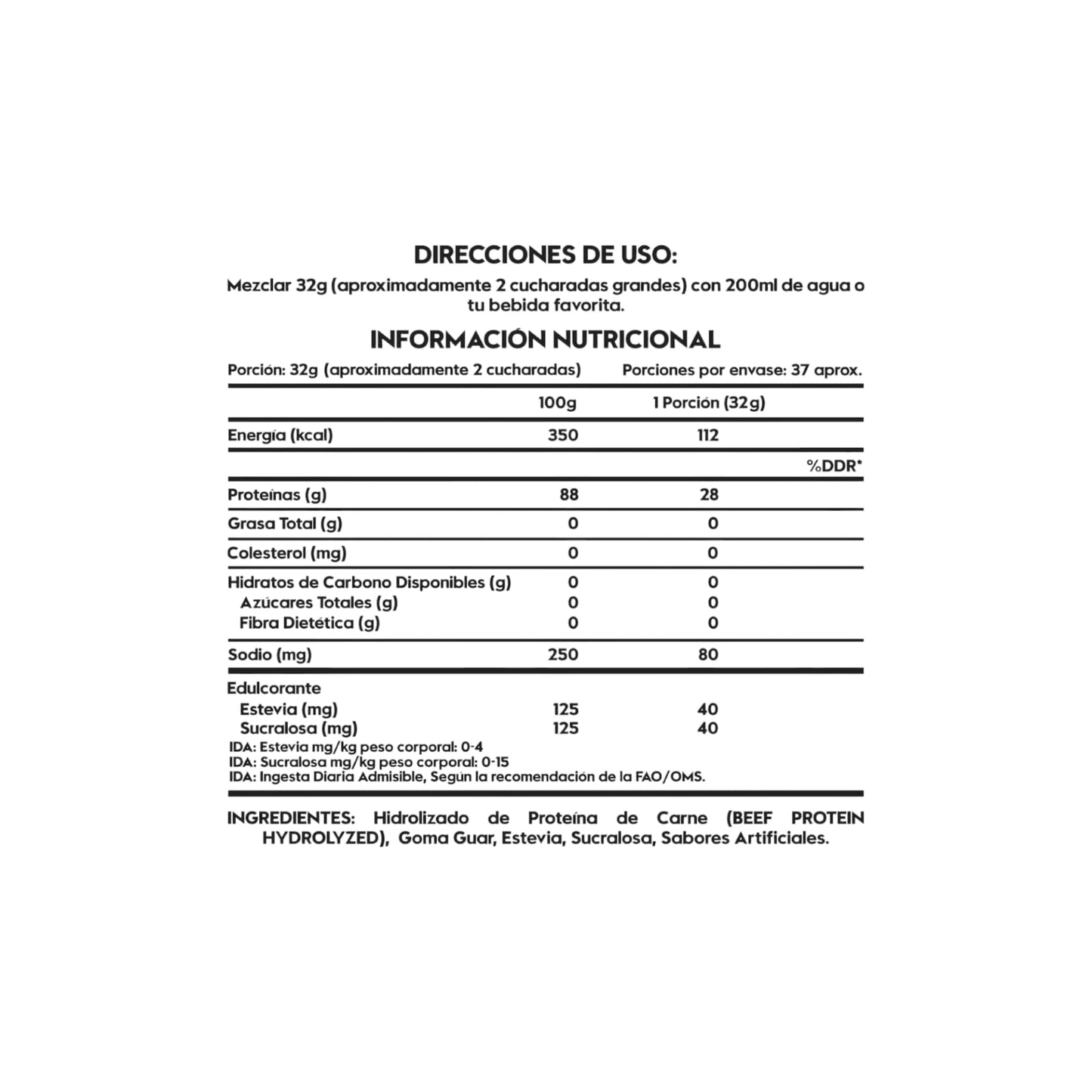 PROTEINA DE CARNE BEEF PROTEIN 37 SV 2.6LBS - ITALO GROTTINI