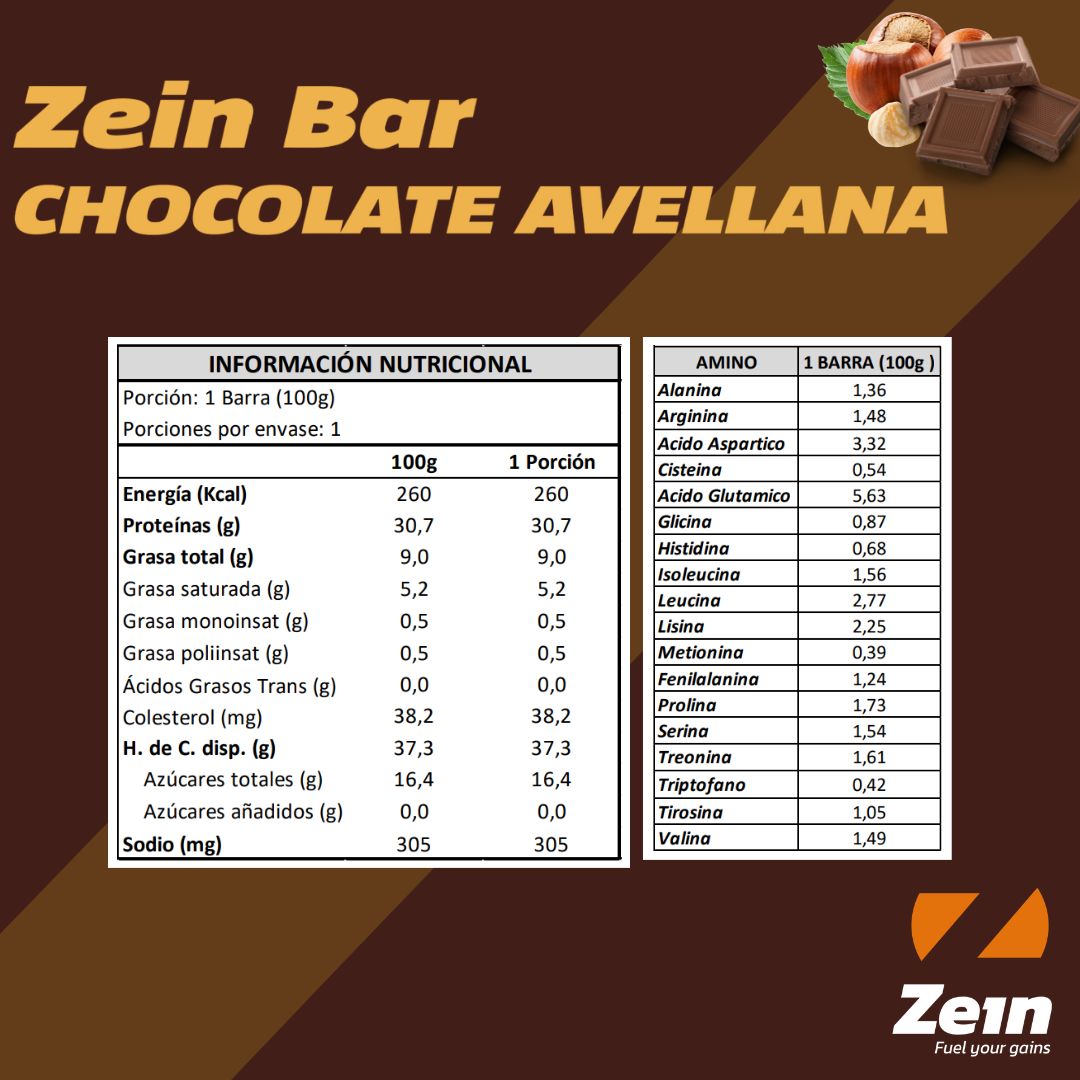 BOX DE 12 BARRAS DE PROTEINA ZEIN BAR 100GR - ZEIN ¡PRECIO LANZAMIENTO!