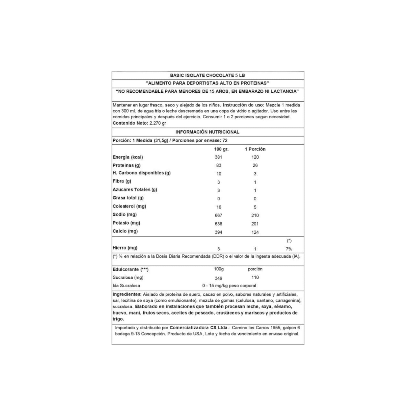 PROTEINA WHEY ISOLATE 5LBS - BASIC