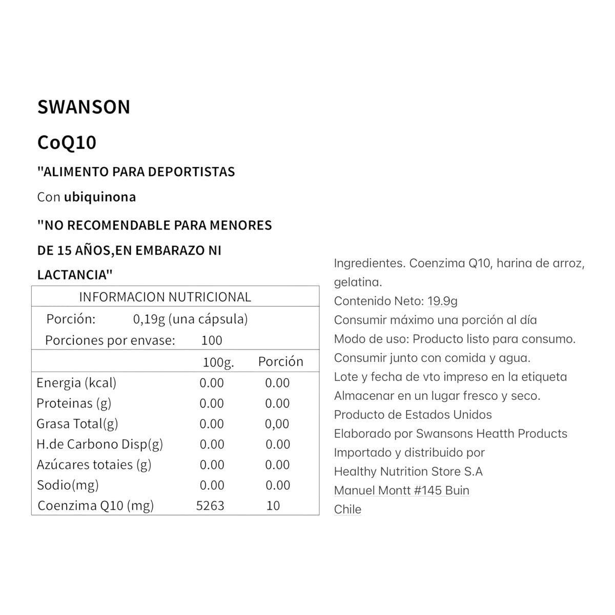 COENZIMA Q10 - SWANSON