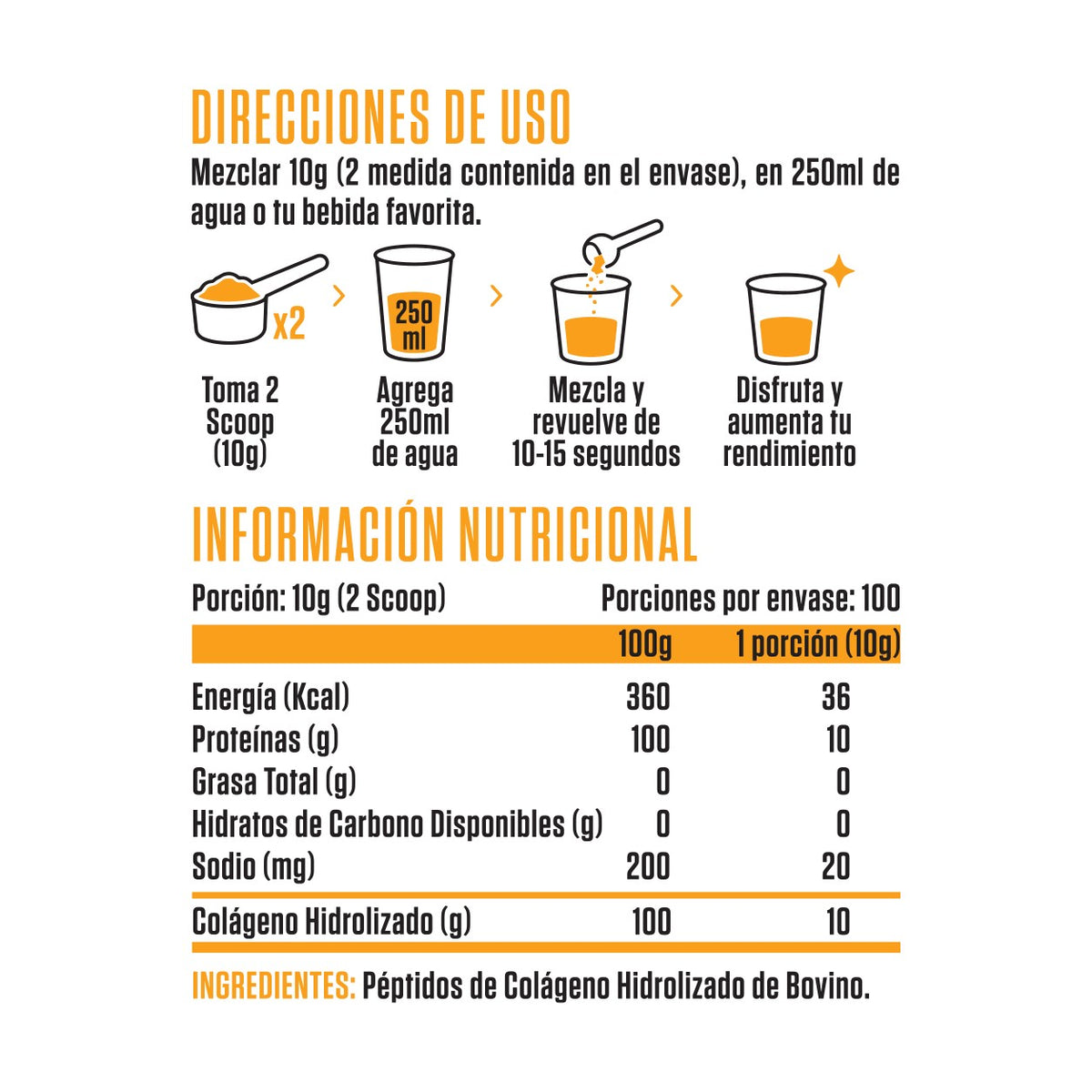 PEPTIDOS DE COLAGENO HIDROLIZADO 1&3 1KG 100 SV SIN SABOR - SPORTNUTRISHOP