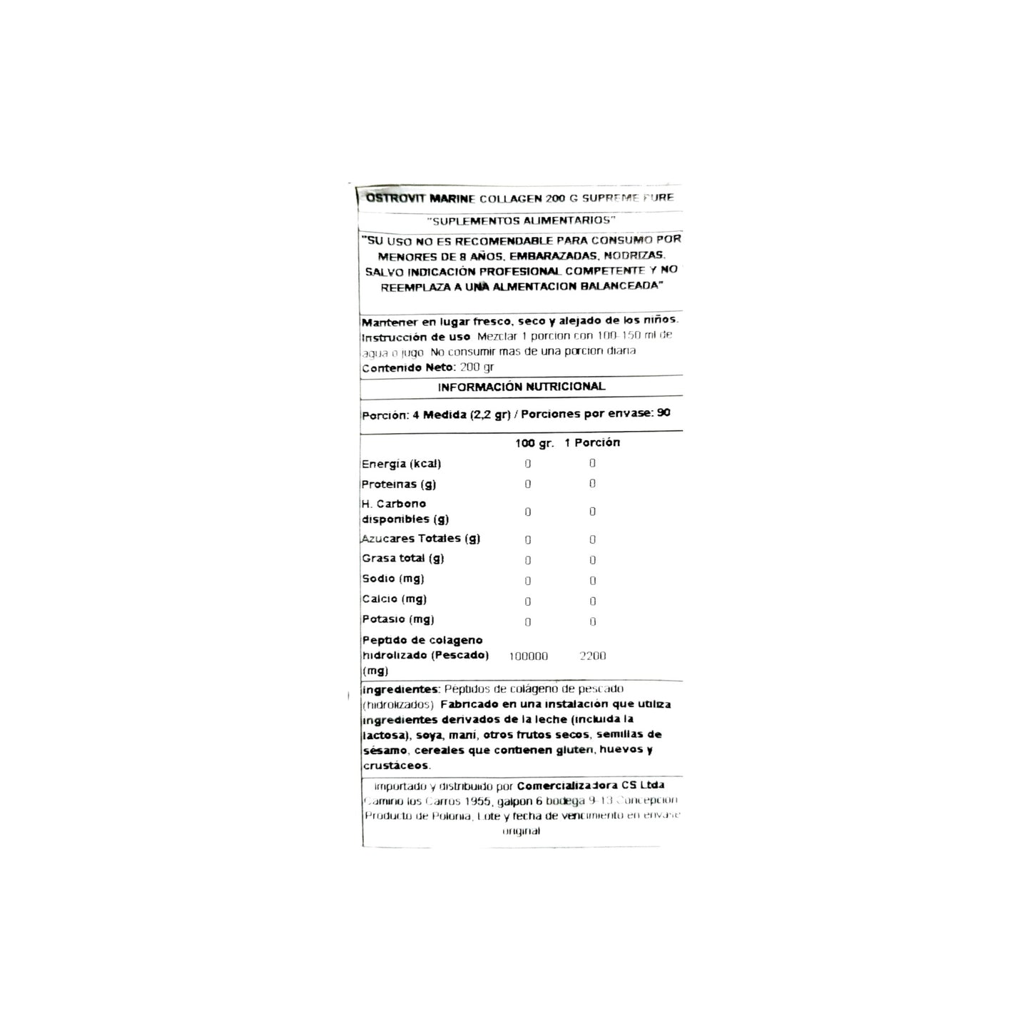 COLAGENO MARINO NATURAL 200GR - OSTROVIT