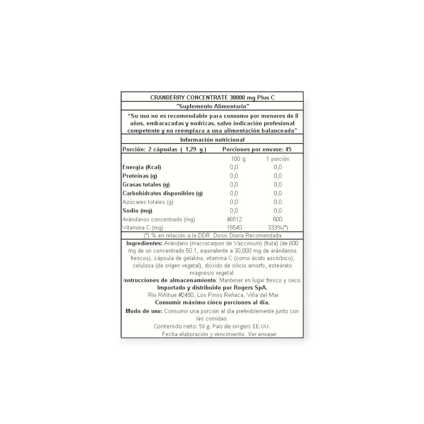 CRANBERRY CONCENTRADO 30000MG + VITAMINA C 90 CPS - NATURE'S TRUTH