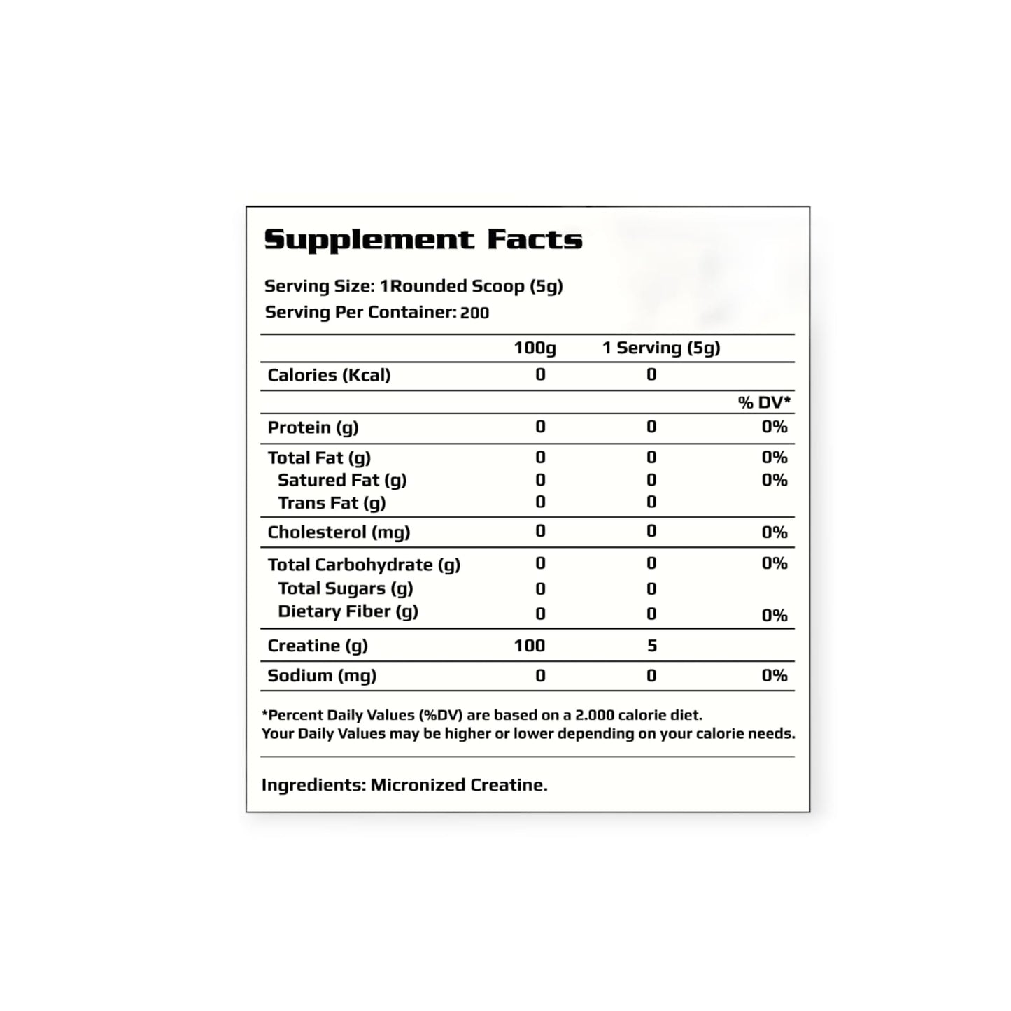 CREATINA 100% PURE 200 SERVICIOS 1KG - HEXACORE