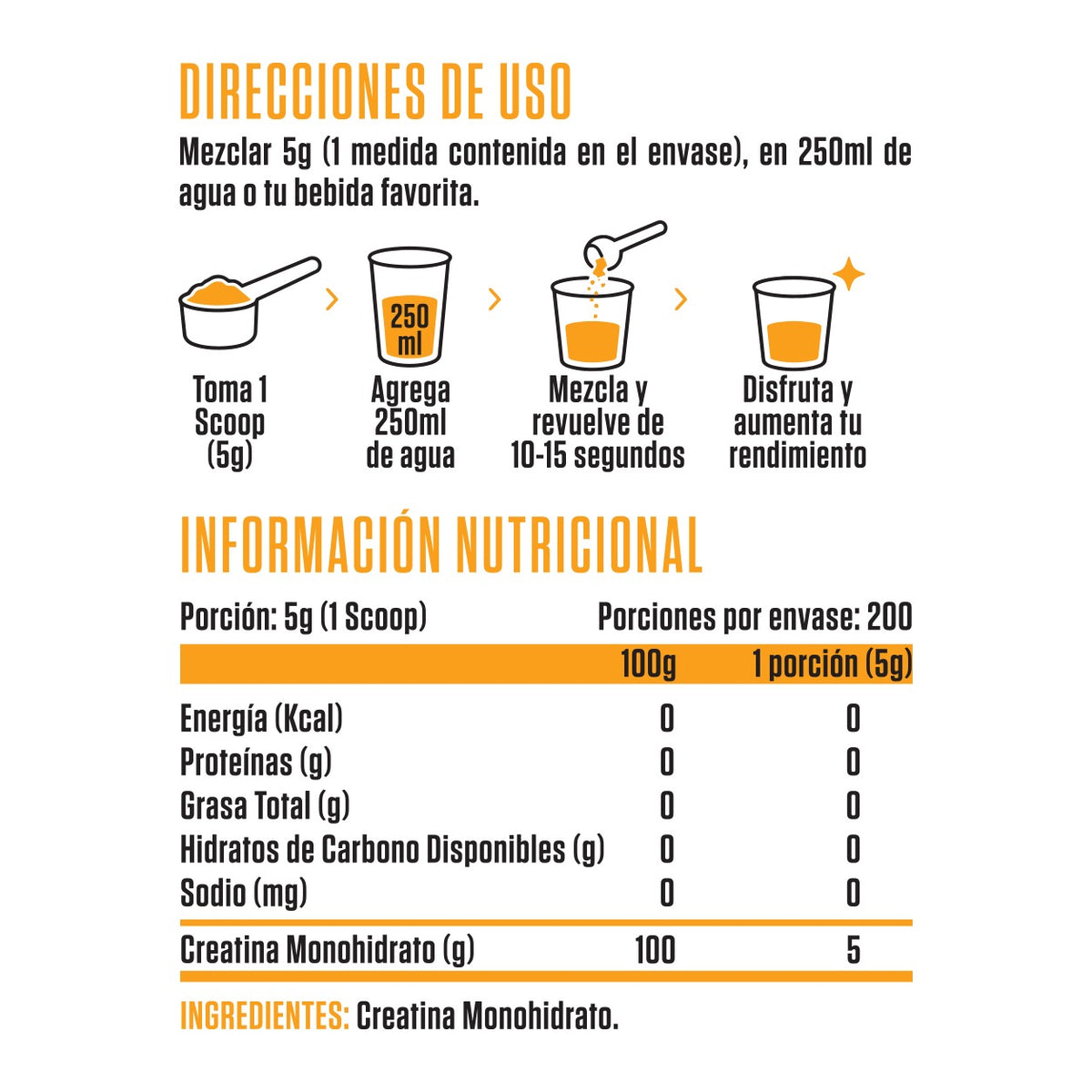 CREATINA MONOHIDRATADA 1KG SIN SABOR - SPORTNUTRISHOP