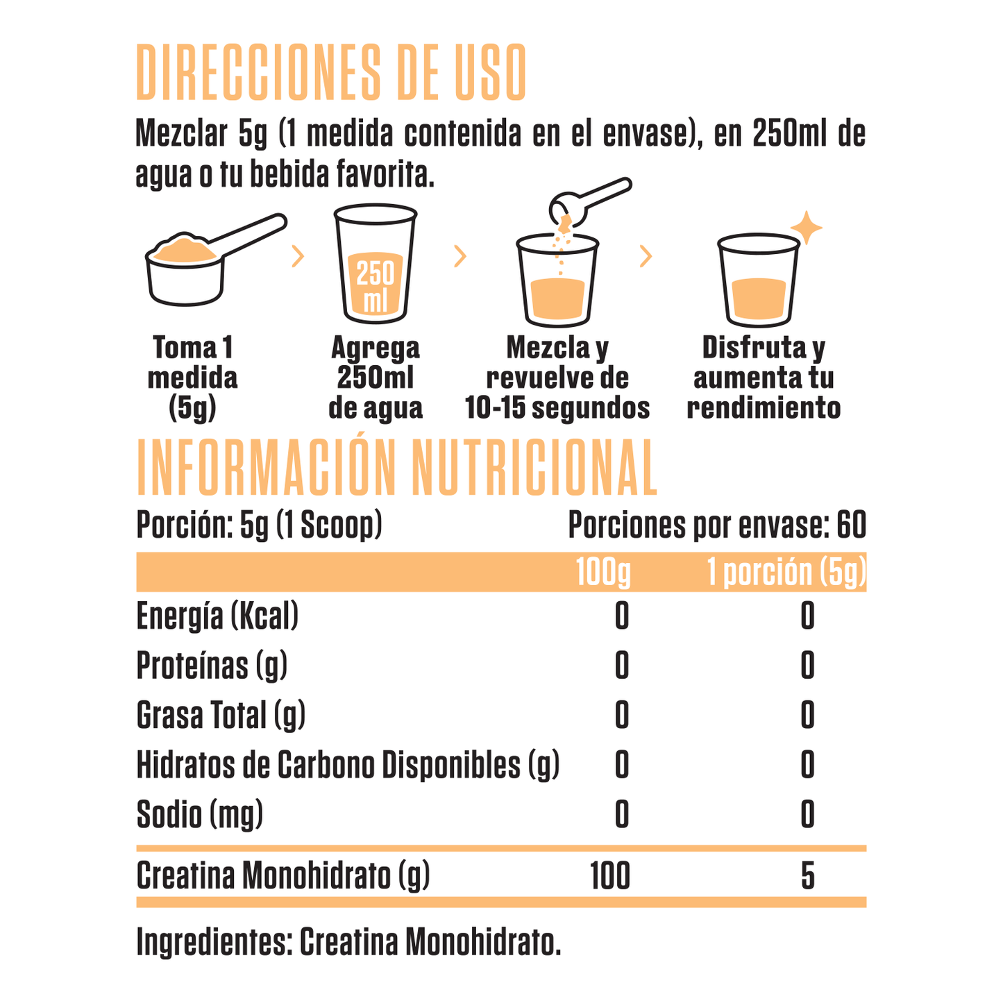 CREATINA MONOHIDRATADA SIN SABOR - SPORTNUTRISHOP