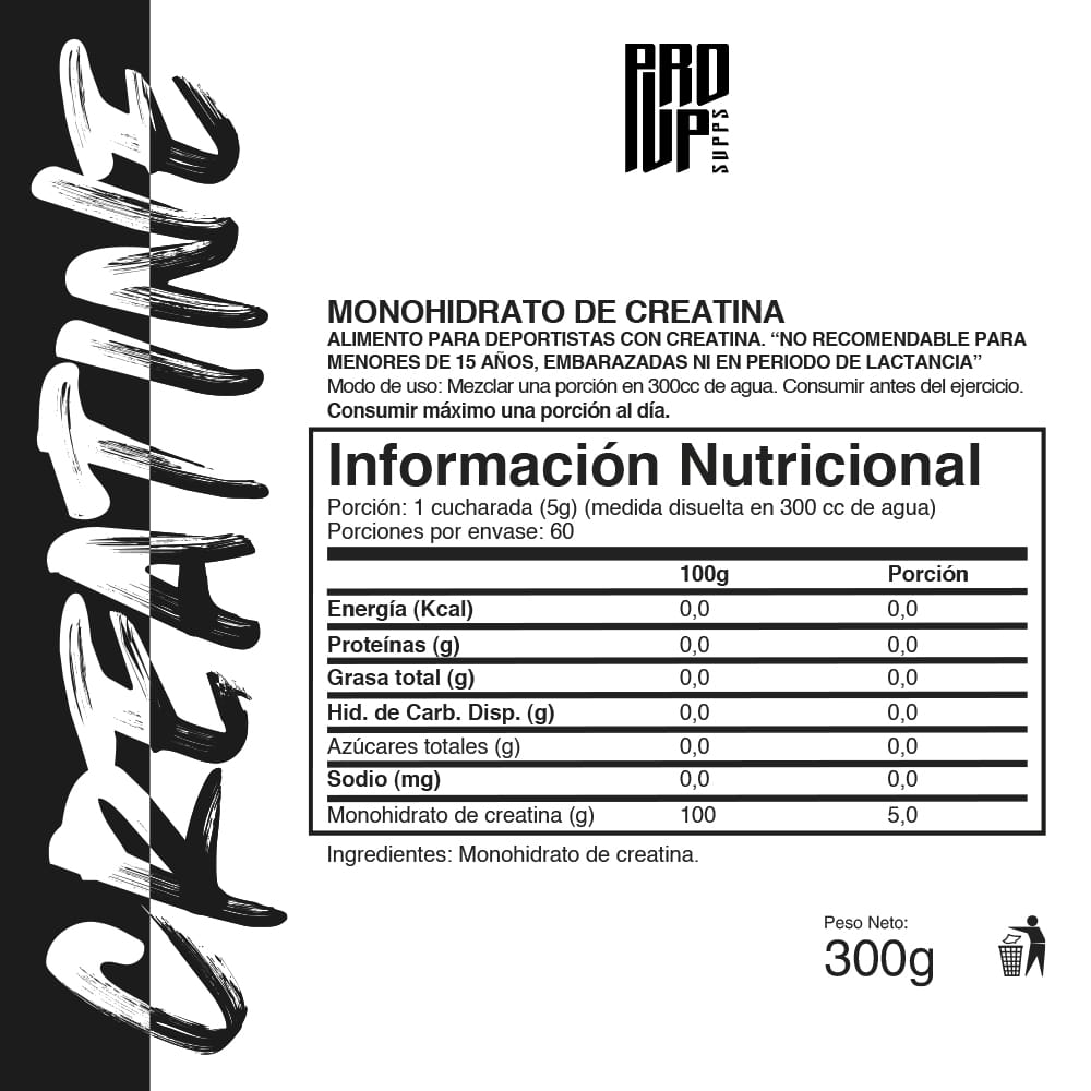 CREATINE MONOHYDRATE 300GR - PRO UP