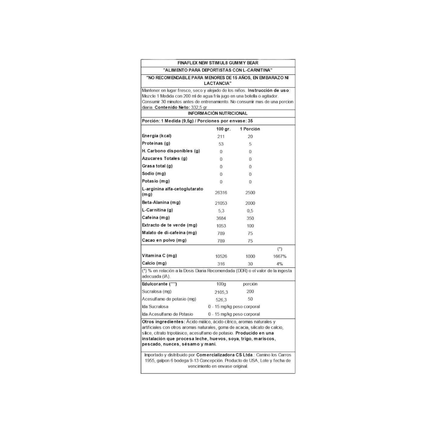 PRE-ENTRENO STIMUL8 35SV NUEVA FORMULA - FINAFLEX
