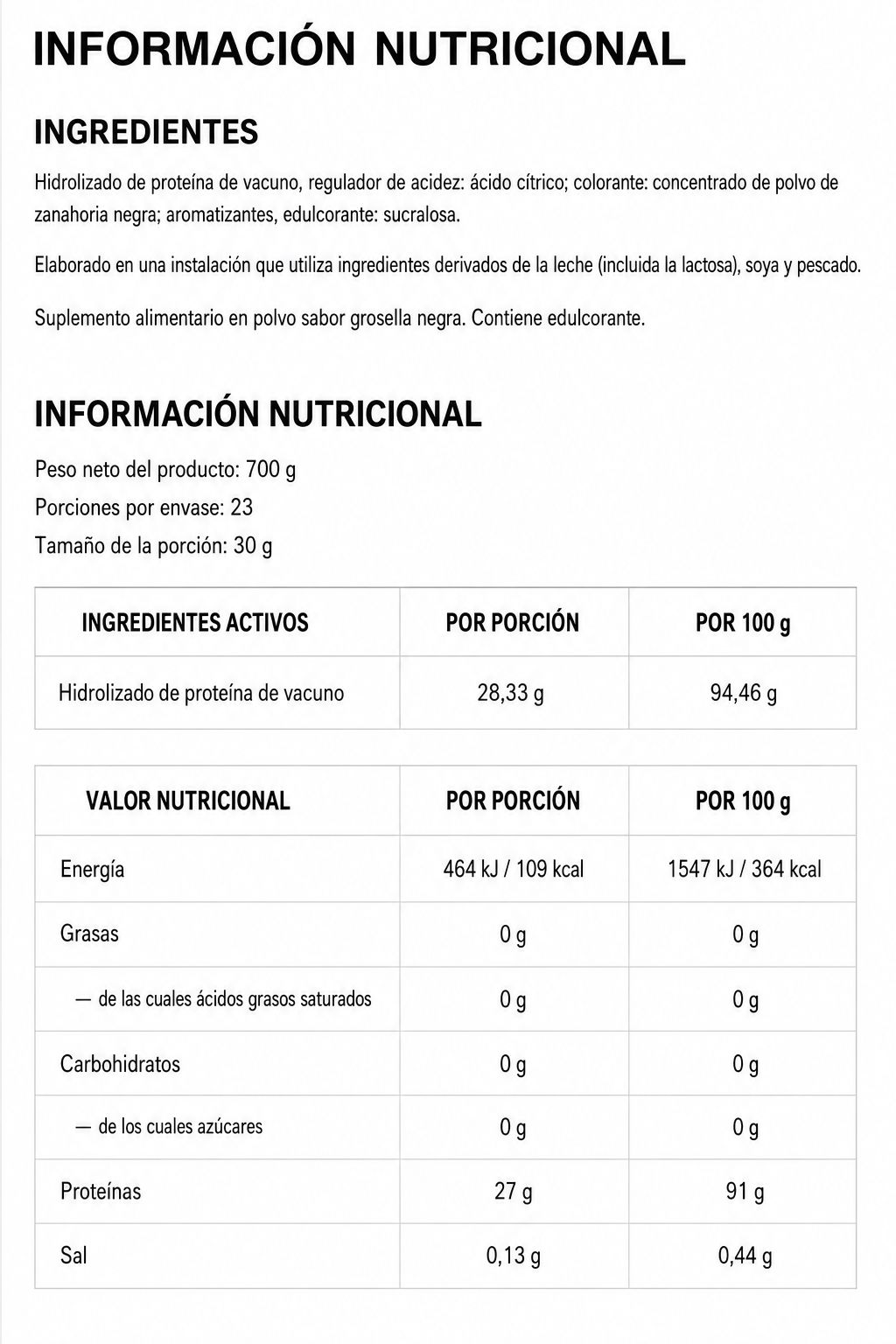 PROTEINA HYDRO BEEF 700GR - OSTROVIT