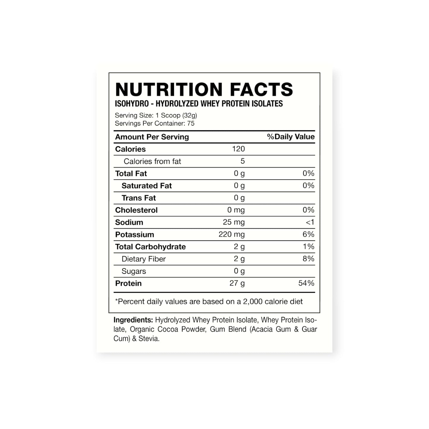 PROTEINA ISO HYDRO 5LIBRAS 75 SV - HEXACORE