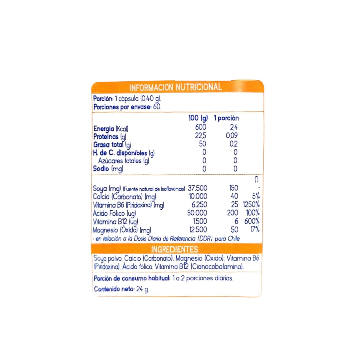 ISOFLAVONAS 60 CAPSULAS - SUPLALIM