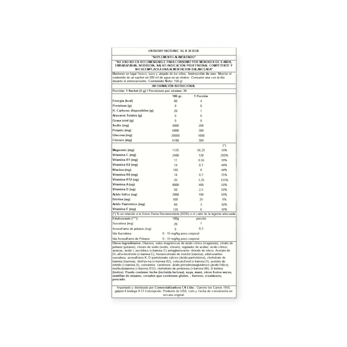 30 SACHET ISOTÓNICA ELECTROLYTE 5G - OSTROVIT