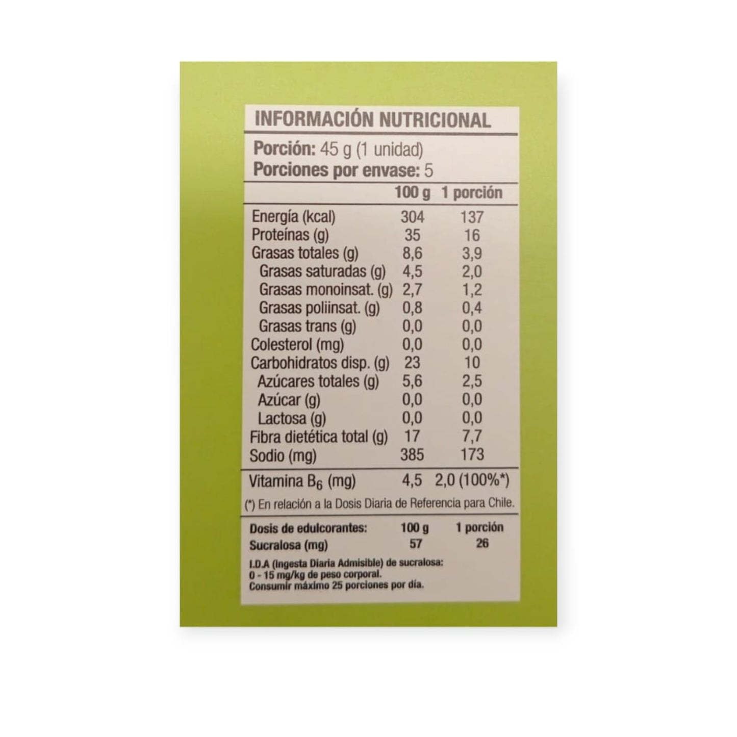BARRAS DE PROTEINA NOTSNACK BAR 45GR 5 UNIDADES - NOTCO