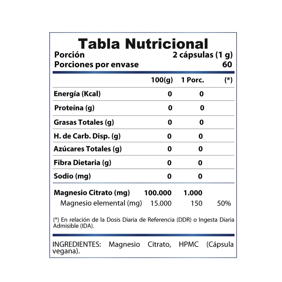 MAGNESIO CITRATO 60 PORCIONES – WINKLER NUTRITION