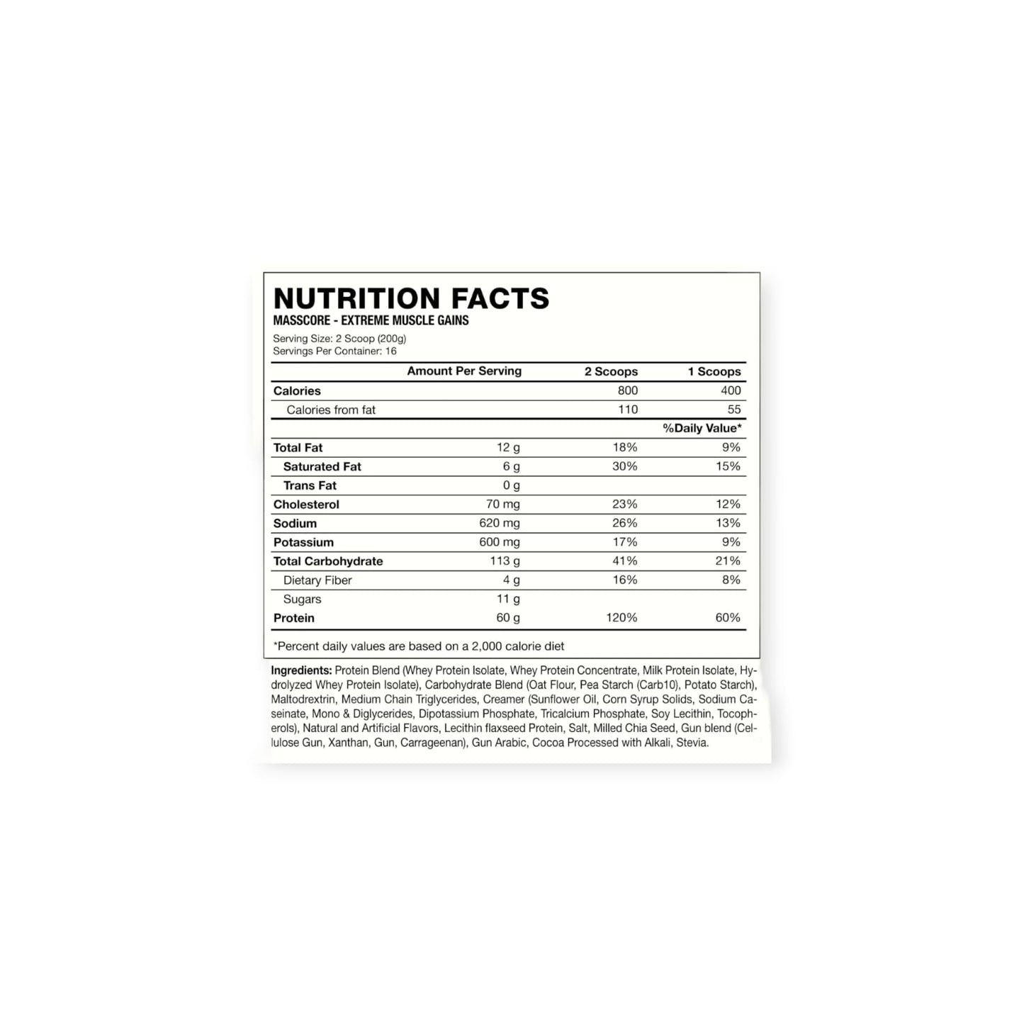 GANADOR MASSCORE EXTREME MUSCLE GAINS 7 LBS- HEXACORE