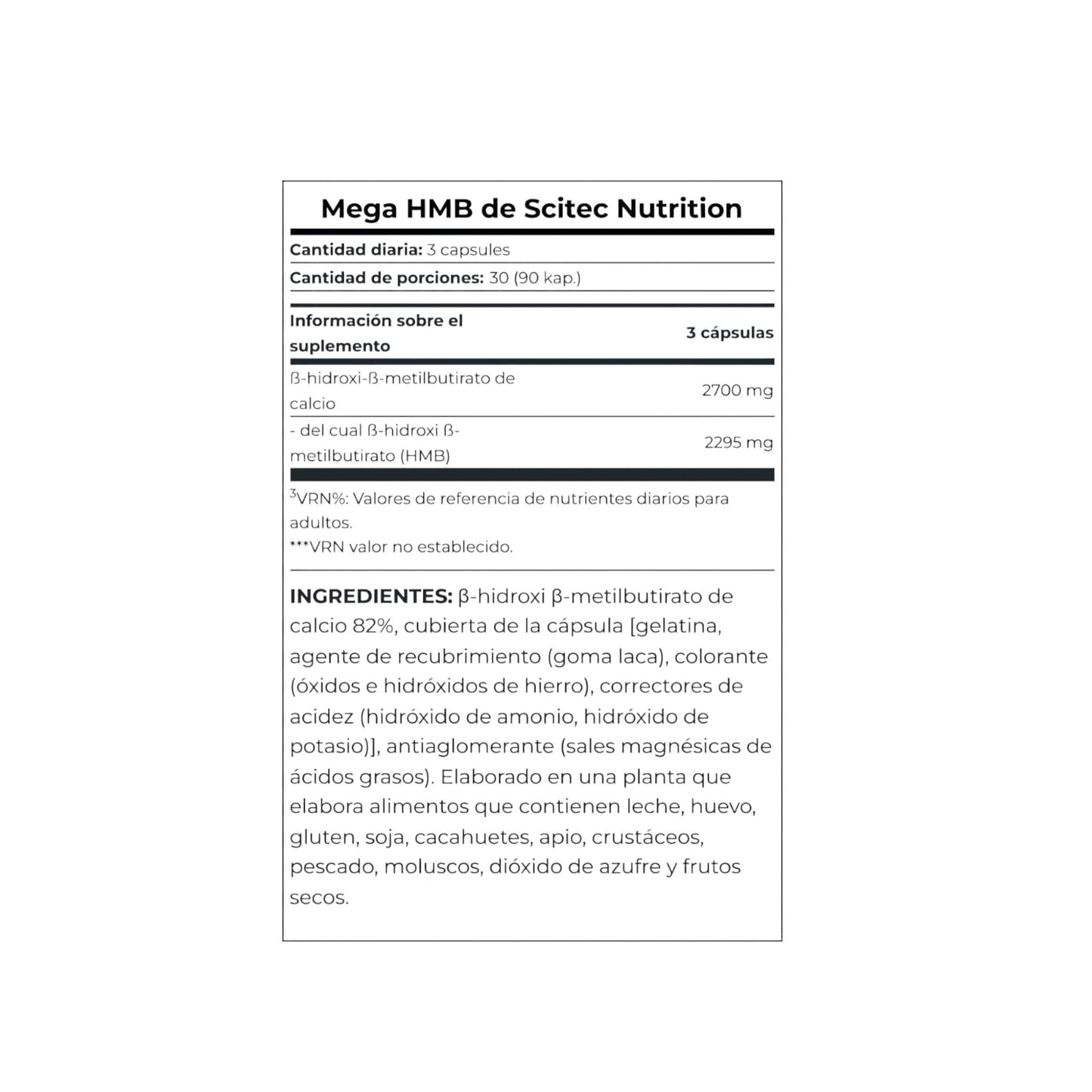 MEGA HMB 90 CAPSULAS - SICTEC NUTRITION