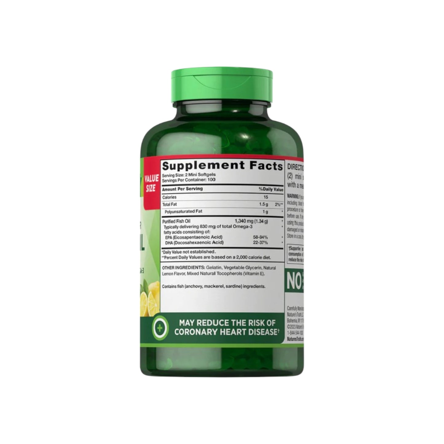 OMEGA 3 MINI FISH OIL 1340MG 200 MINI SOFTGELS - NATURE'S TRUTH
