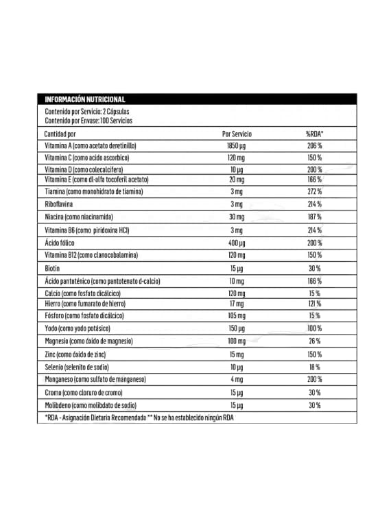 Multivitaminico One-a-day 100 Tabletas - BIOTECHUSA