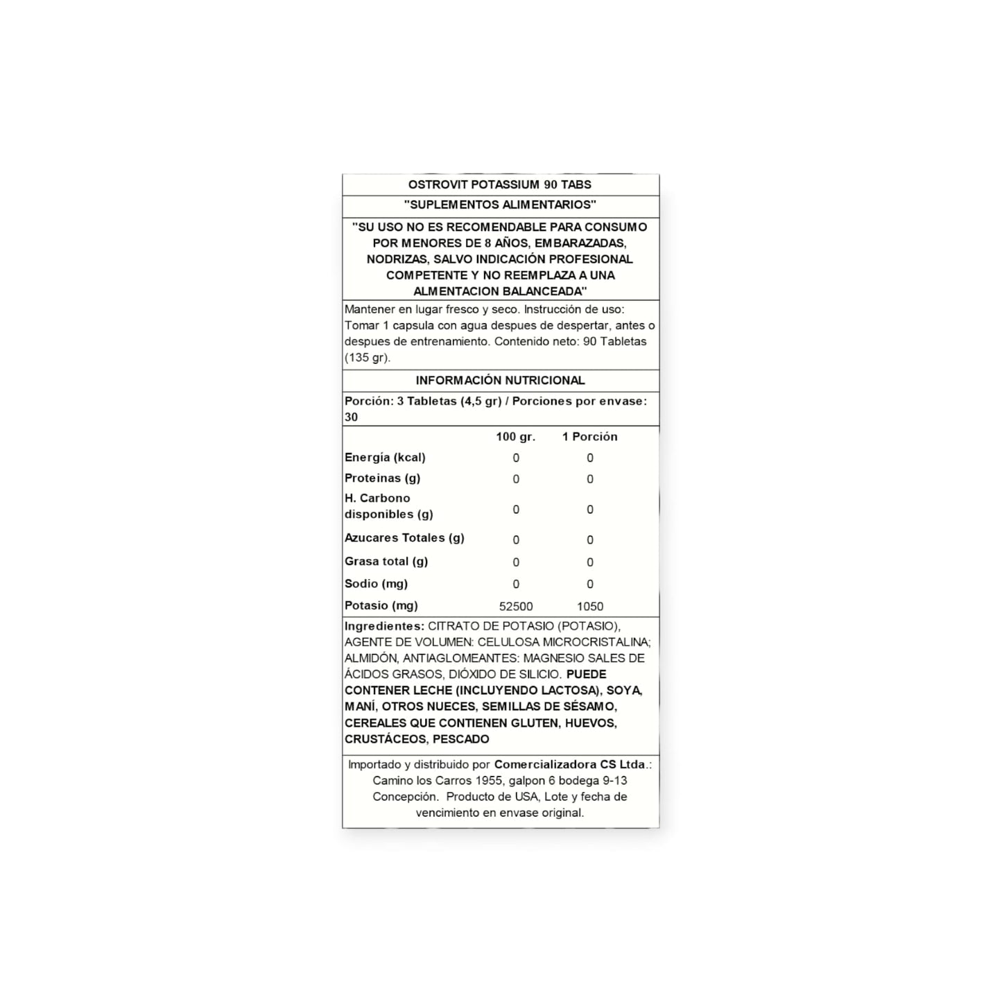 POTASIO 90 TABLETAS - OSTROVIT