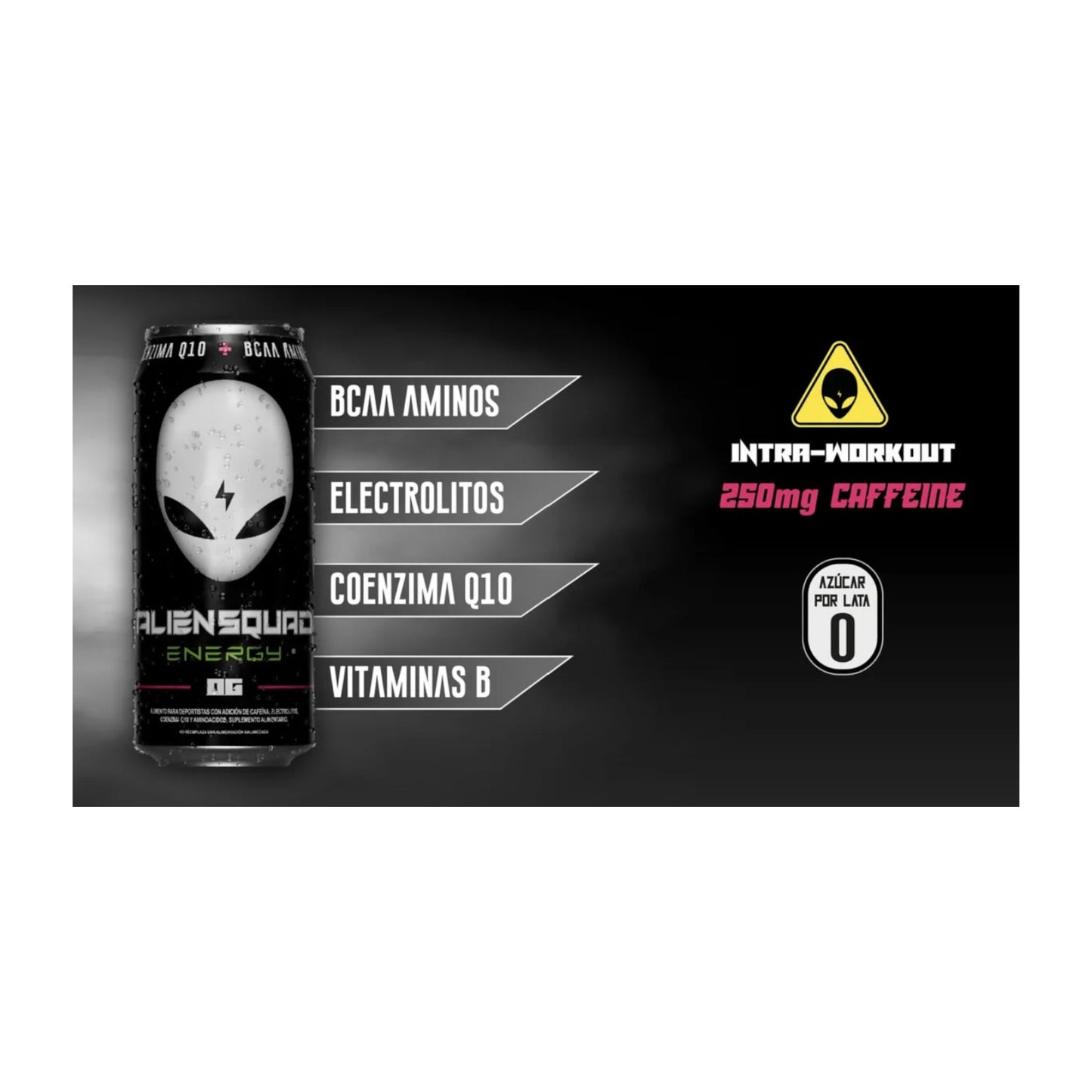 PACK X12 PRE ENTRENO LIQUIDO 473ML - ALIEN SQUAD ENERGY