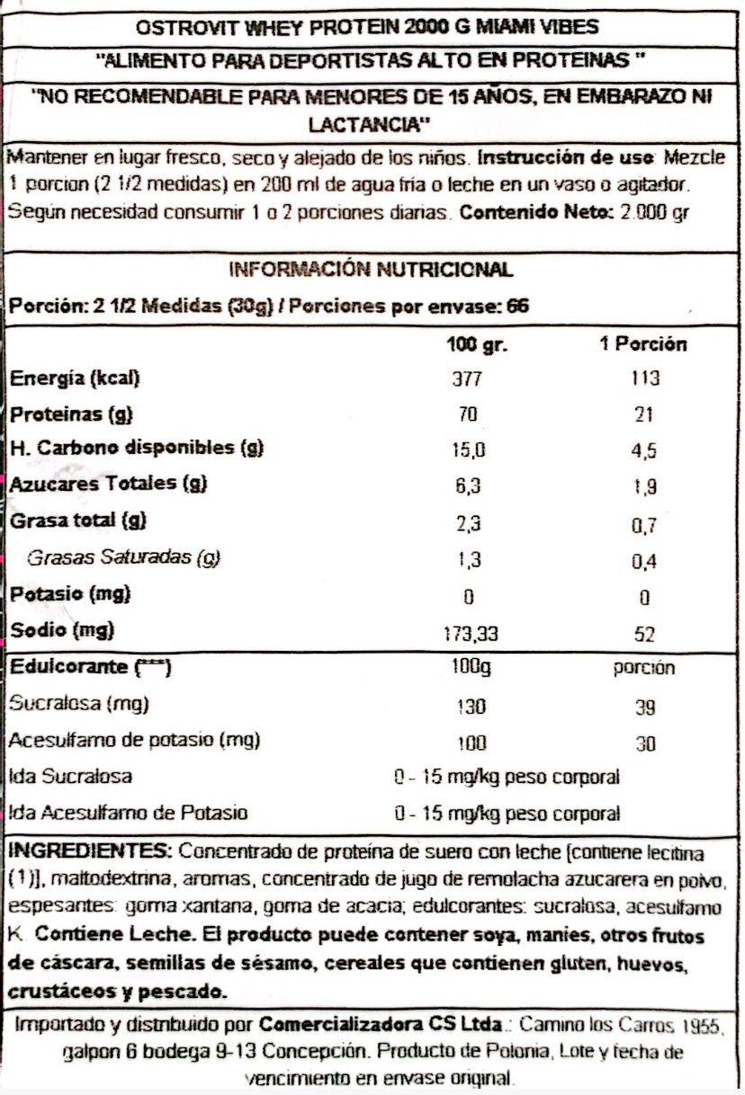 Proteina 100% Whey Protein 2000g 66 Sv - Ostrovit
