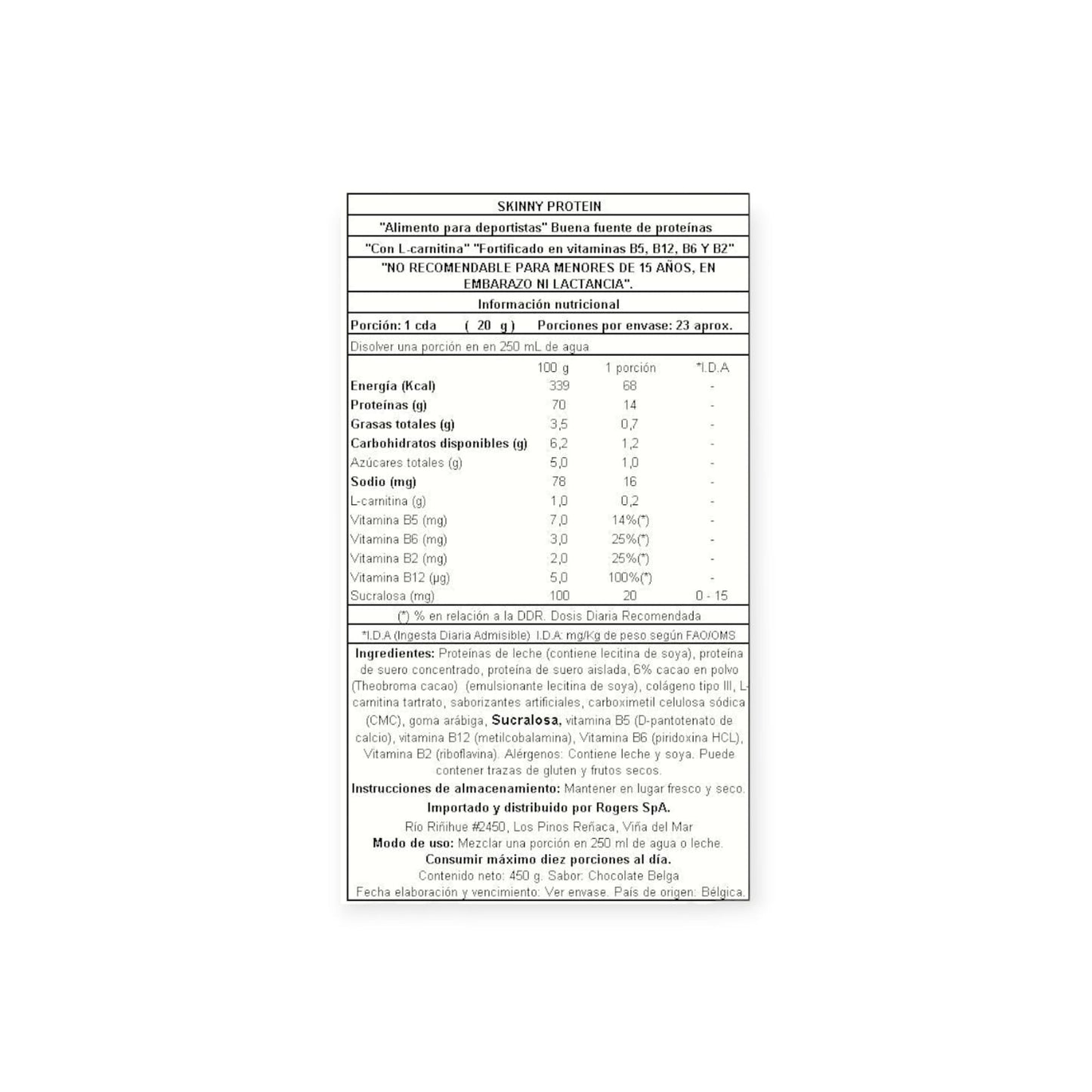 SKINNY PROTEINA 450G 22 SERVICIOS - EASY BODY