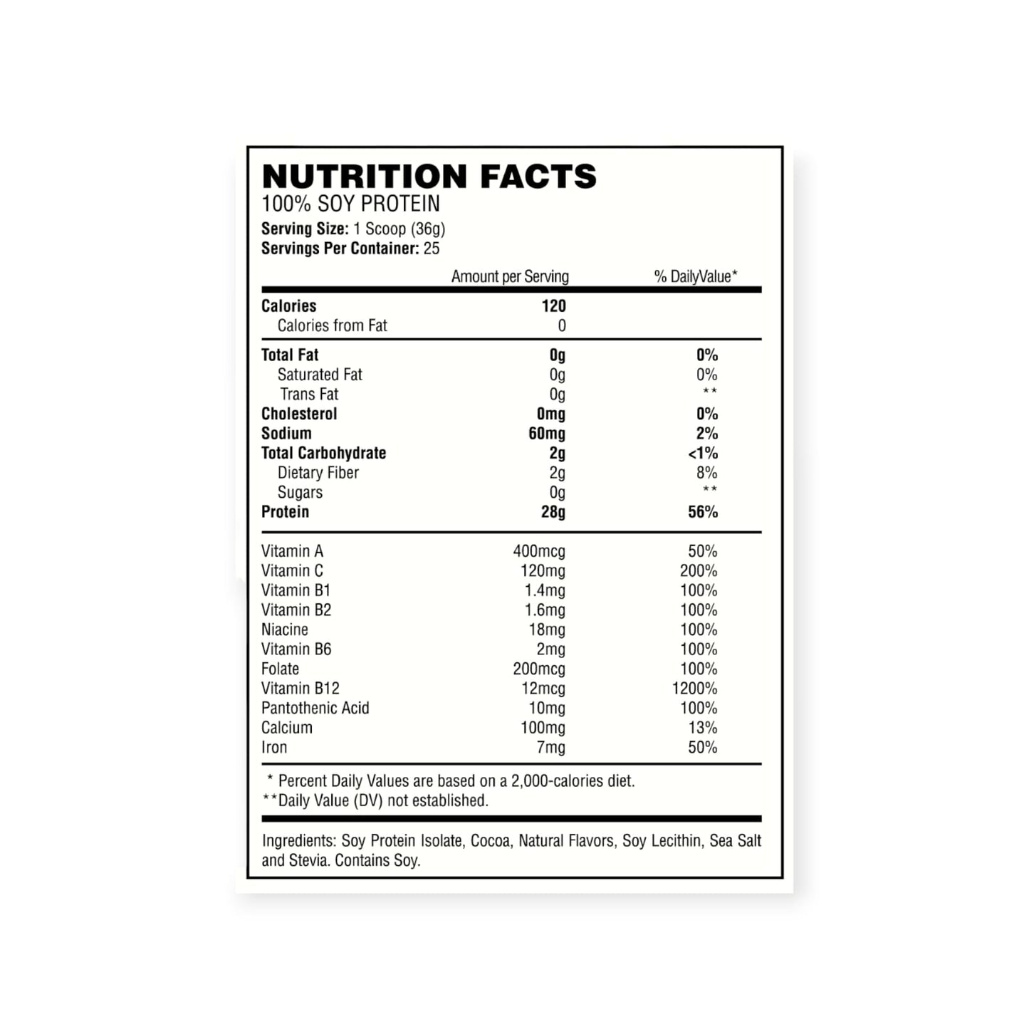 PROTEINA 100% SOY PROTEIN 2LBS 25 SV - HEXACORE