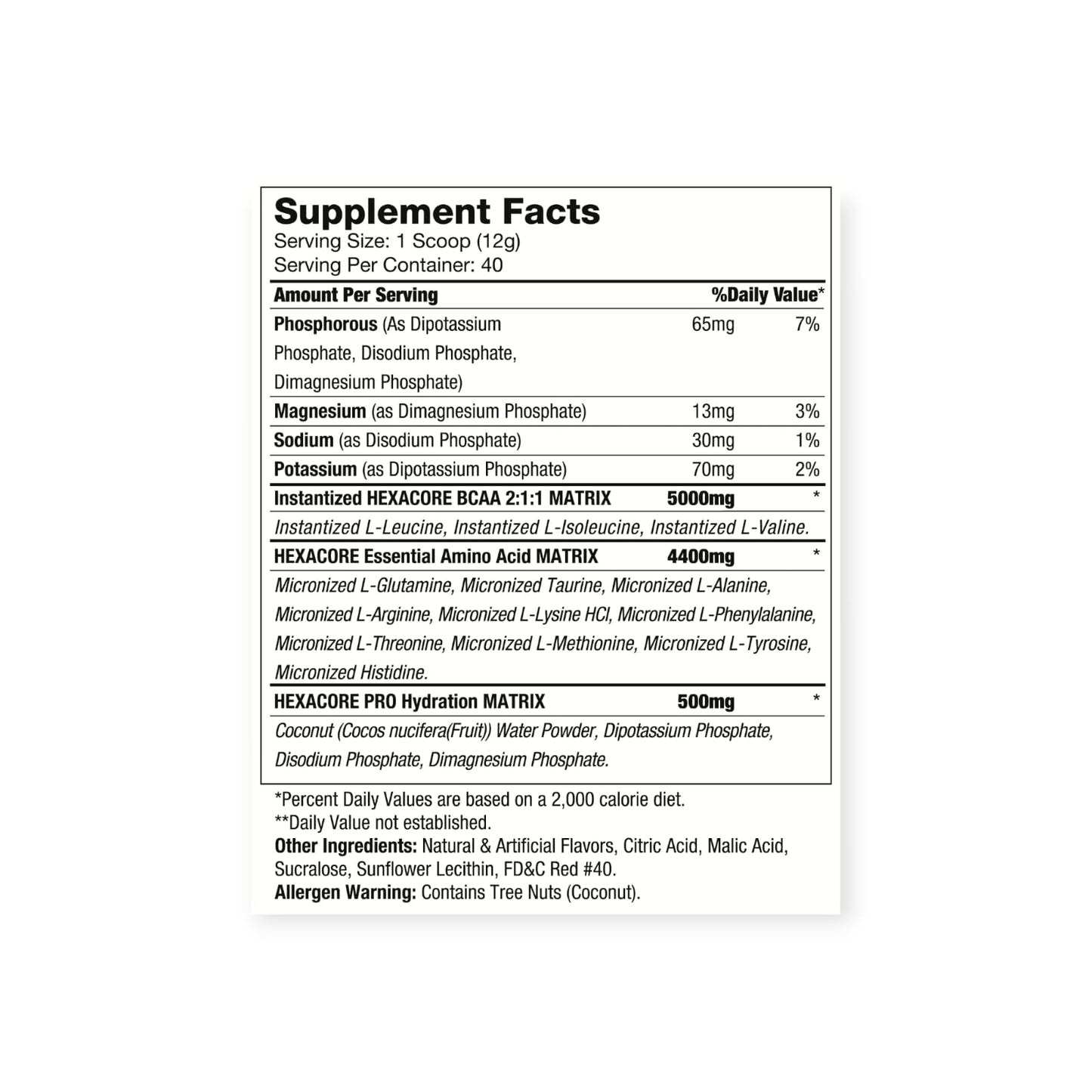 AMINO OXY 6 40 SERVICIOS 480GR - HEXACORE