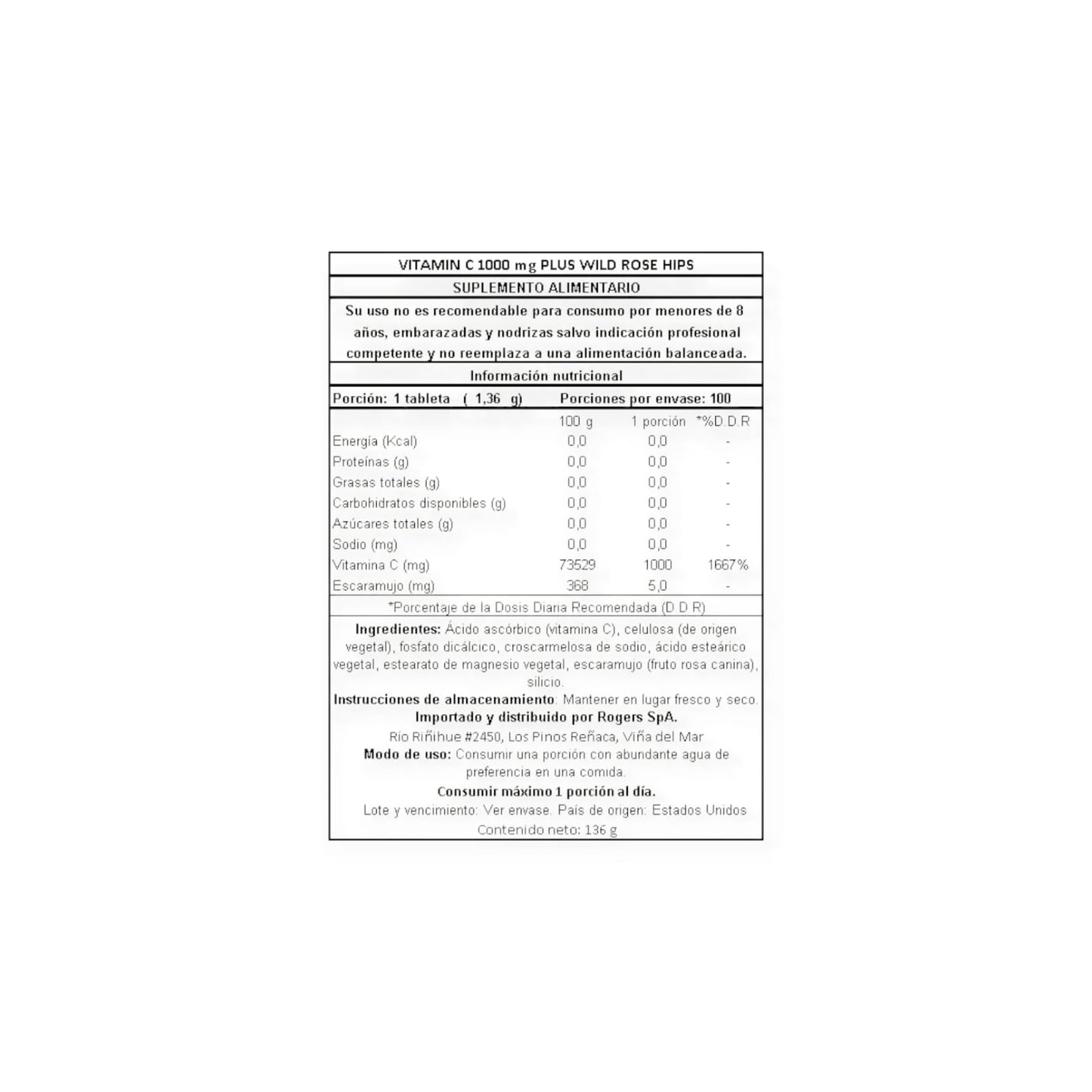VITAMINA C 1000MG 100 CAPSULAS - NATURE'S TRUTH