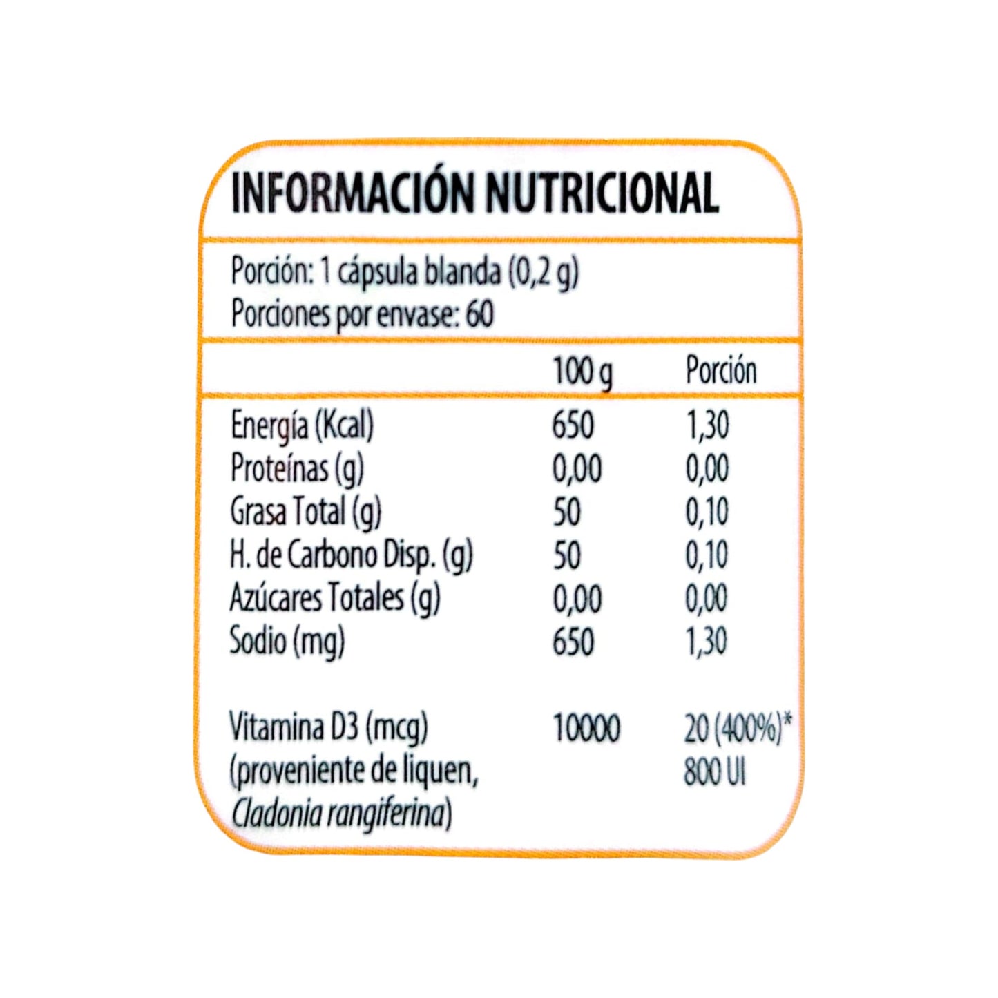 VITAMINA D3 800UI 60 CAPSULAS BLANDAS- NEWSCIENCE