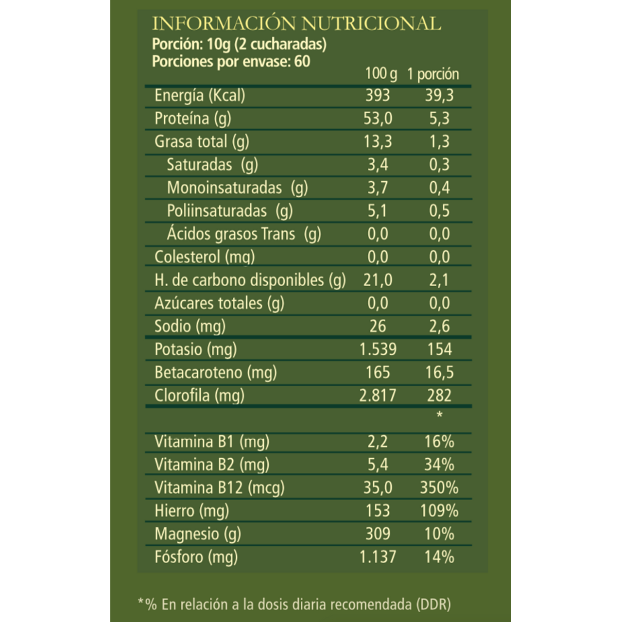 CHLORELLA RAW ORGANICA 600GR - AQUASOLAR