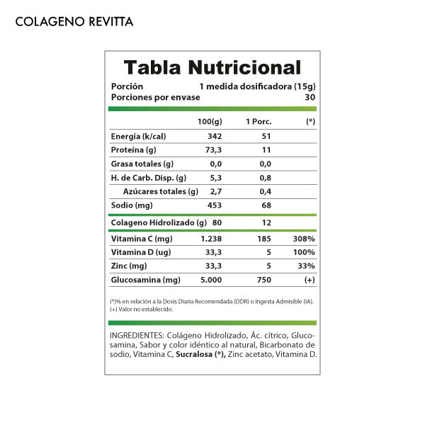 COLAGENO HIDROLIZADO 450G 30SV - REVITTA