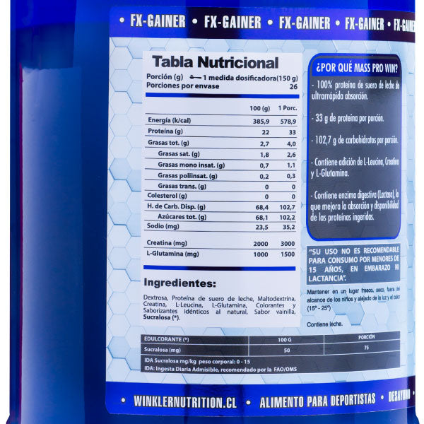 GANADOR DE PESO MASS PRO-WIN 8,58LBS - WINKLER NUTRITION